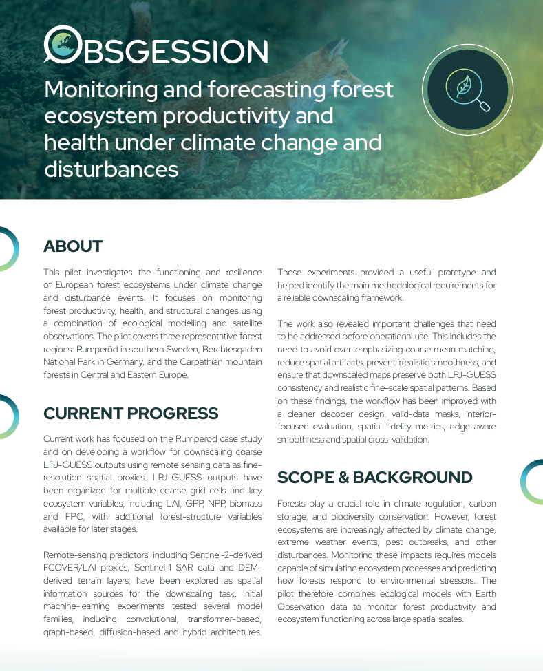 Monitoring and forecasting forest ecosystem productivity and health under climate change and disturbances factsheet